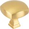 Jeffrey Alexander 1-3/8" Overall Length Brushed Gold Square Audrey Cabinet Knob 278L-BG - alternate 1